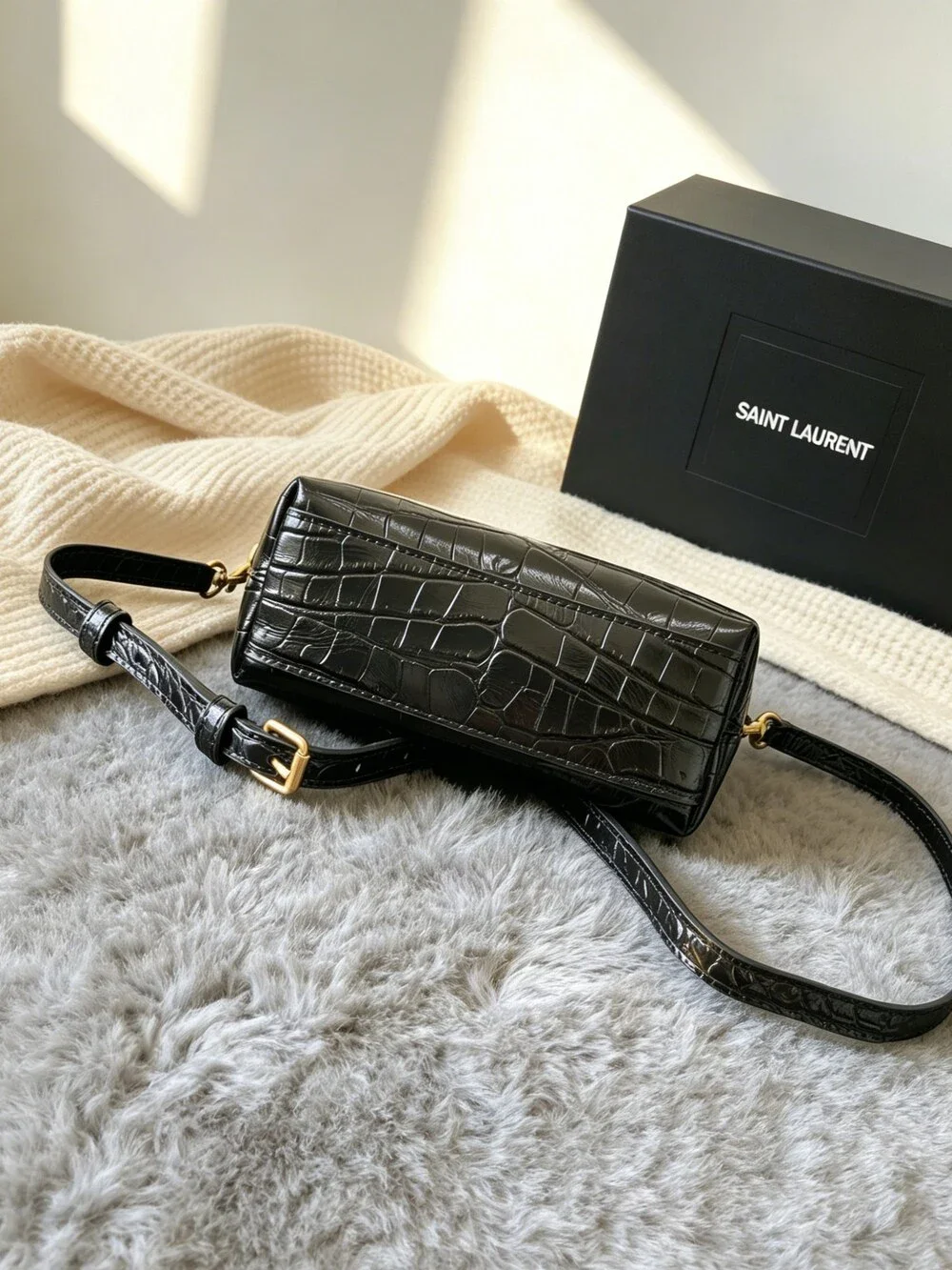 YSL Mini Shopping Tote in Black